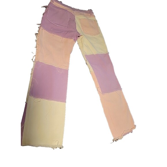 Jaded London Women's Frayed Patchwork Boho Whimsigoth Y2k 90s Festival Jeans - Picture 7 of 8